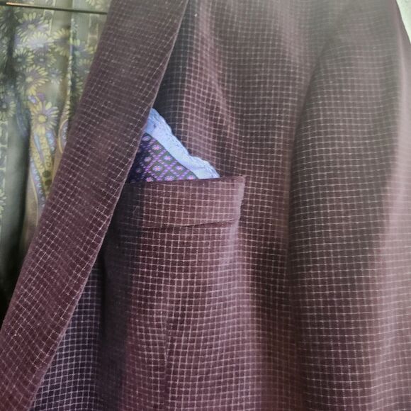 Tallia Mens Blazer Jacket Maroon Size Large Regular Double Vent Single Breasted - Picture 11 of 14